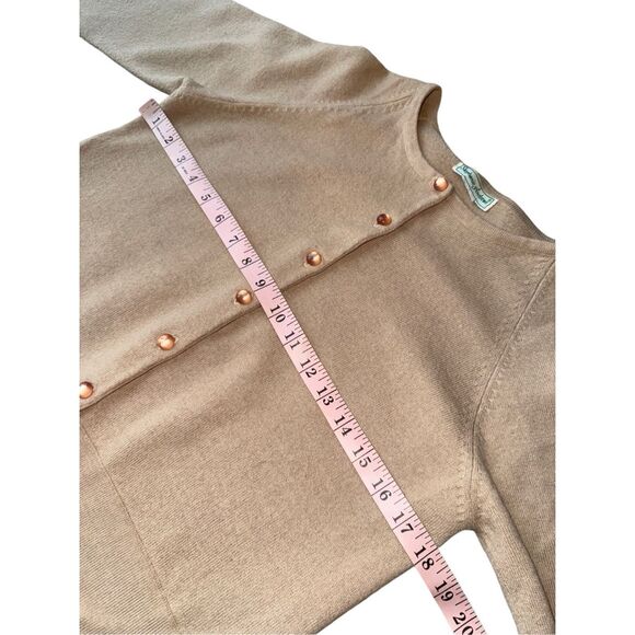 Vintage Stephanie Andrews Wool tan Cardigan - Picture 12 of 13